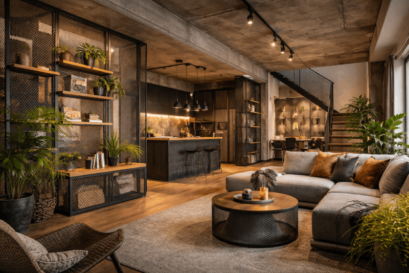 Металлическая сетка в интерьере: 20 идей для современного дома и квартиры